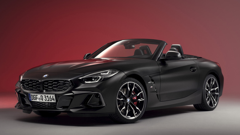 Front 3/4 view of BMW Z4 in studio setting