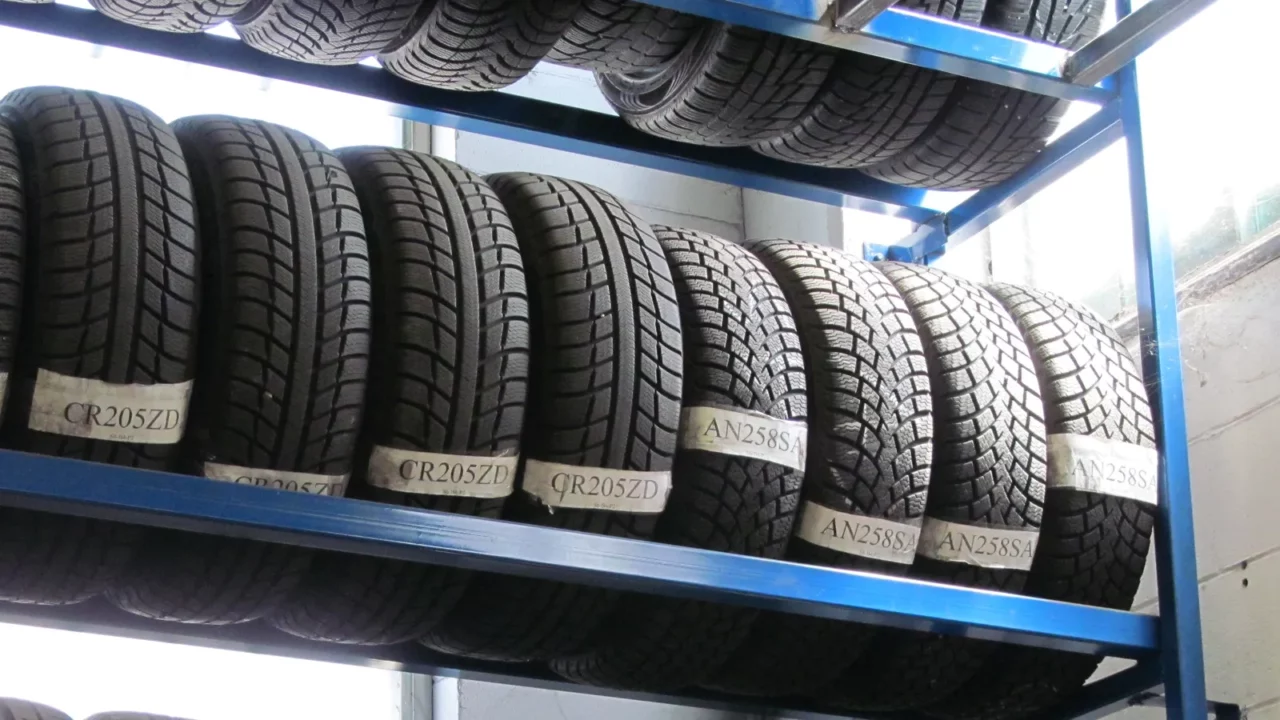 Shot of the tire store in the garage.
