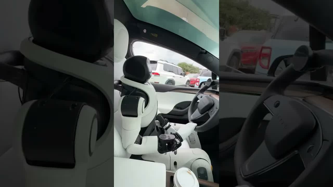 This Tesla got a robot driver and trust issues