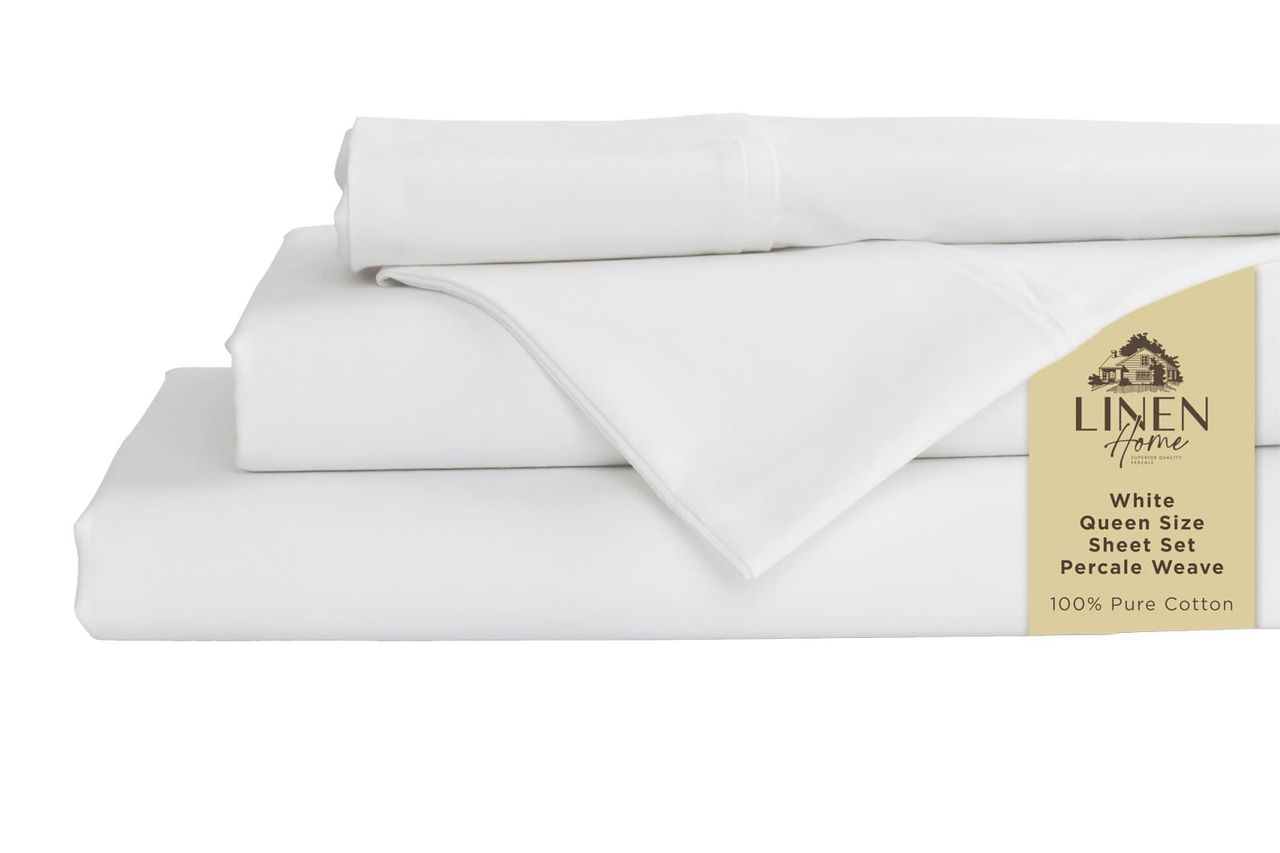 Linen Home 100% Cotton Percale Sheets