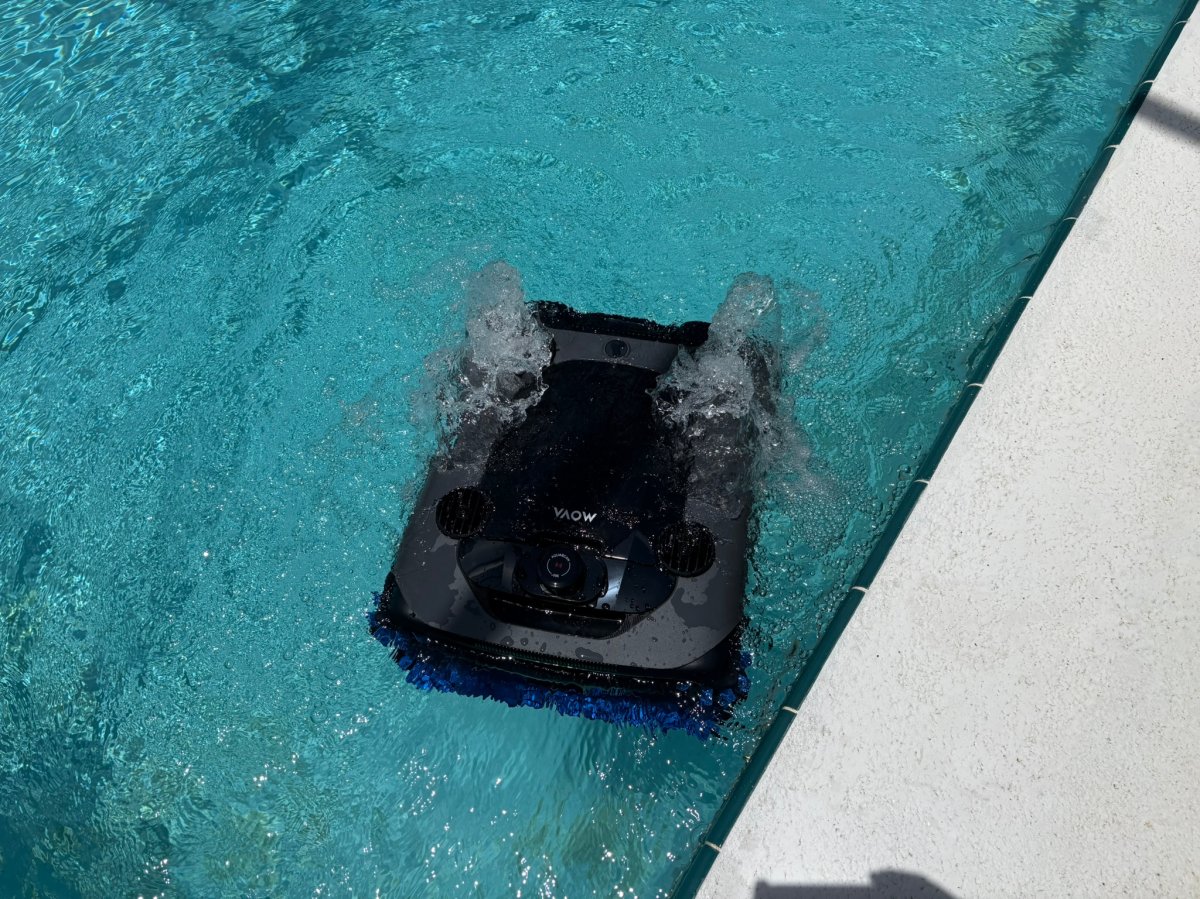 The Mova Rover X10_13 skimming a pool during testing