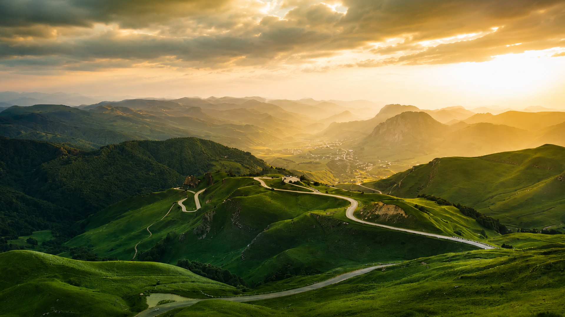 One road connects these remote mountains
