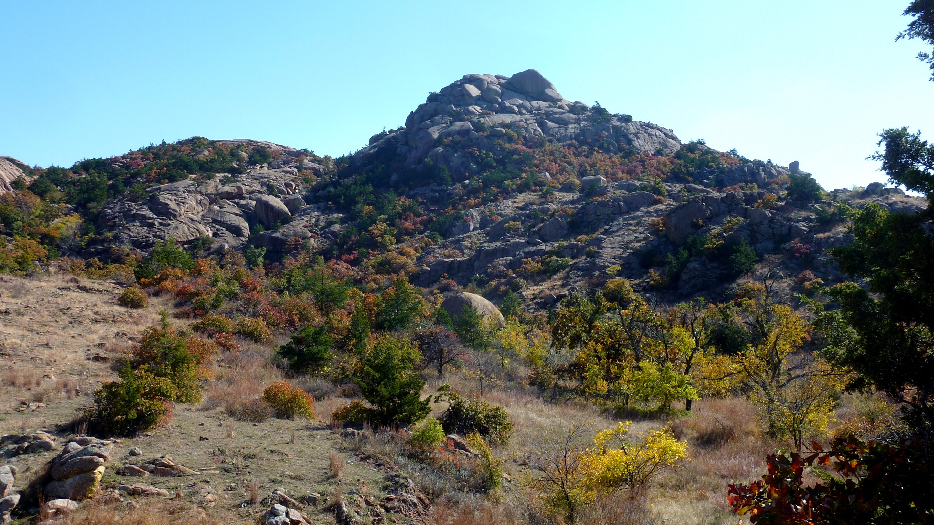 view of a rocky peak, part of the wichita mountains in oklahoma