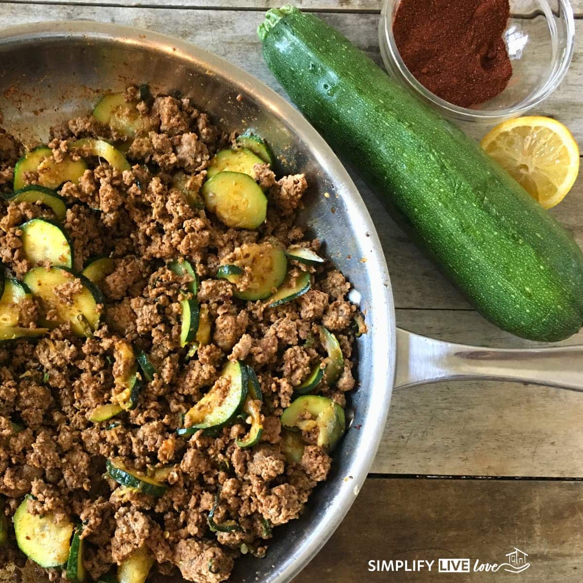 Zucchini & beef skillet dinner (5 ingredients, 20 minutes)
