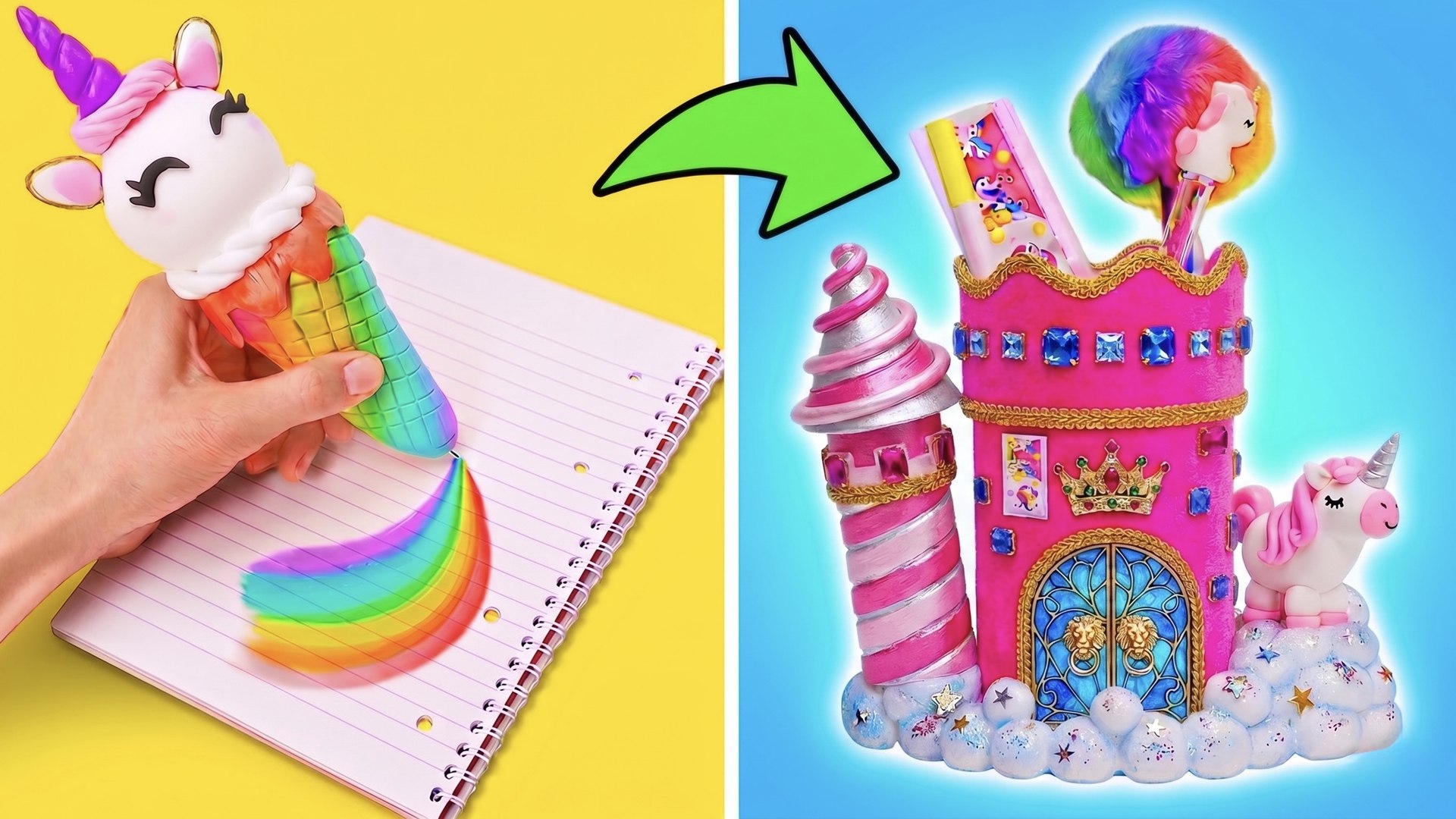 DIY école licorne & arc-en-ciel 🦄🌈 fournitures trop mignonnes