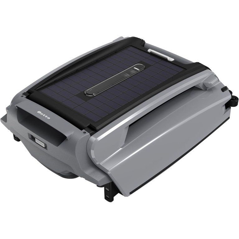 The Betta SE Plus Solar-Powered Robotic Pool Skimmer on a white background