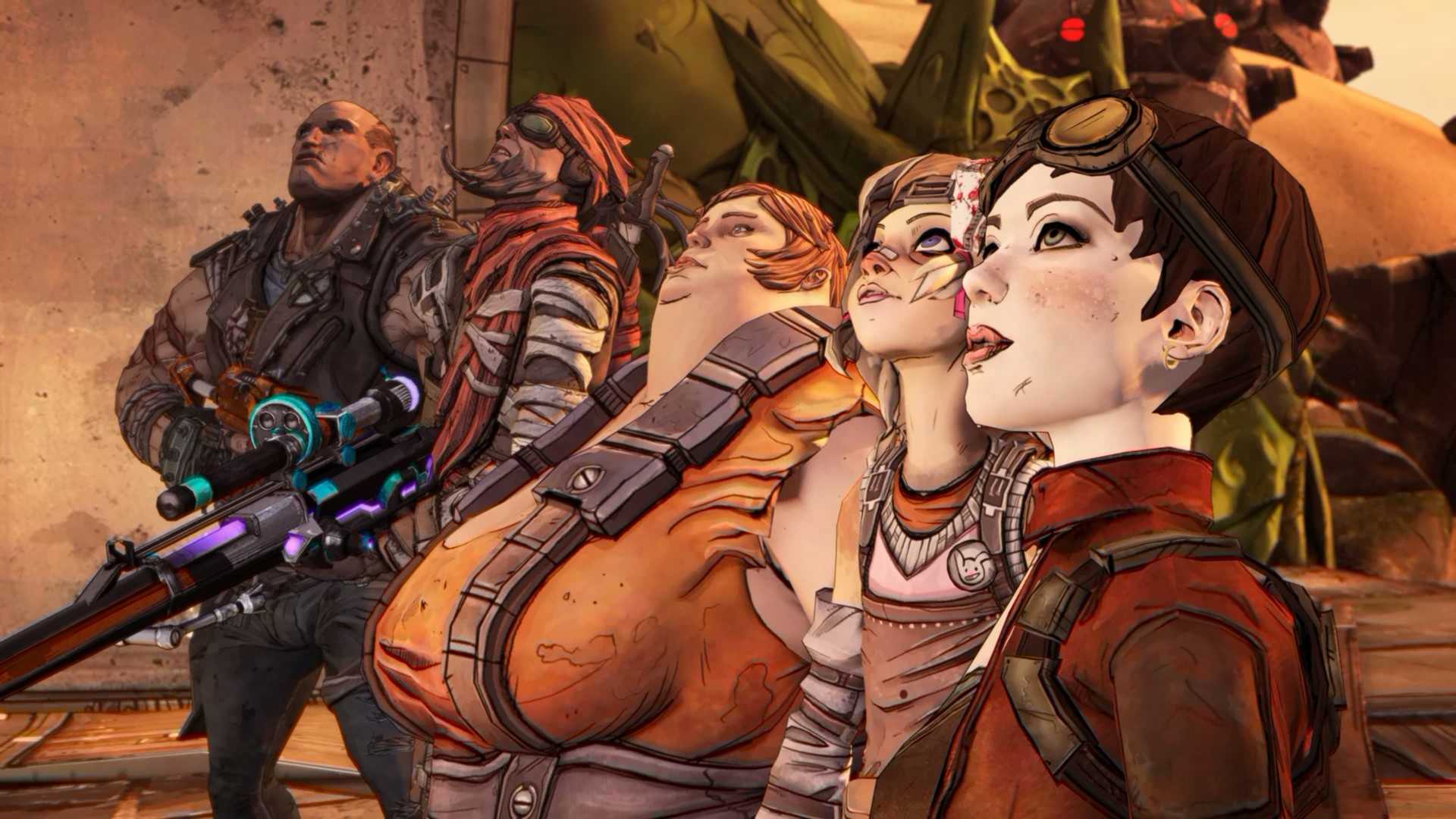 The cast of protagonists in Borderlands 2 video game