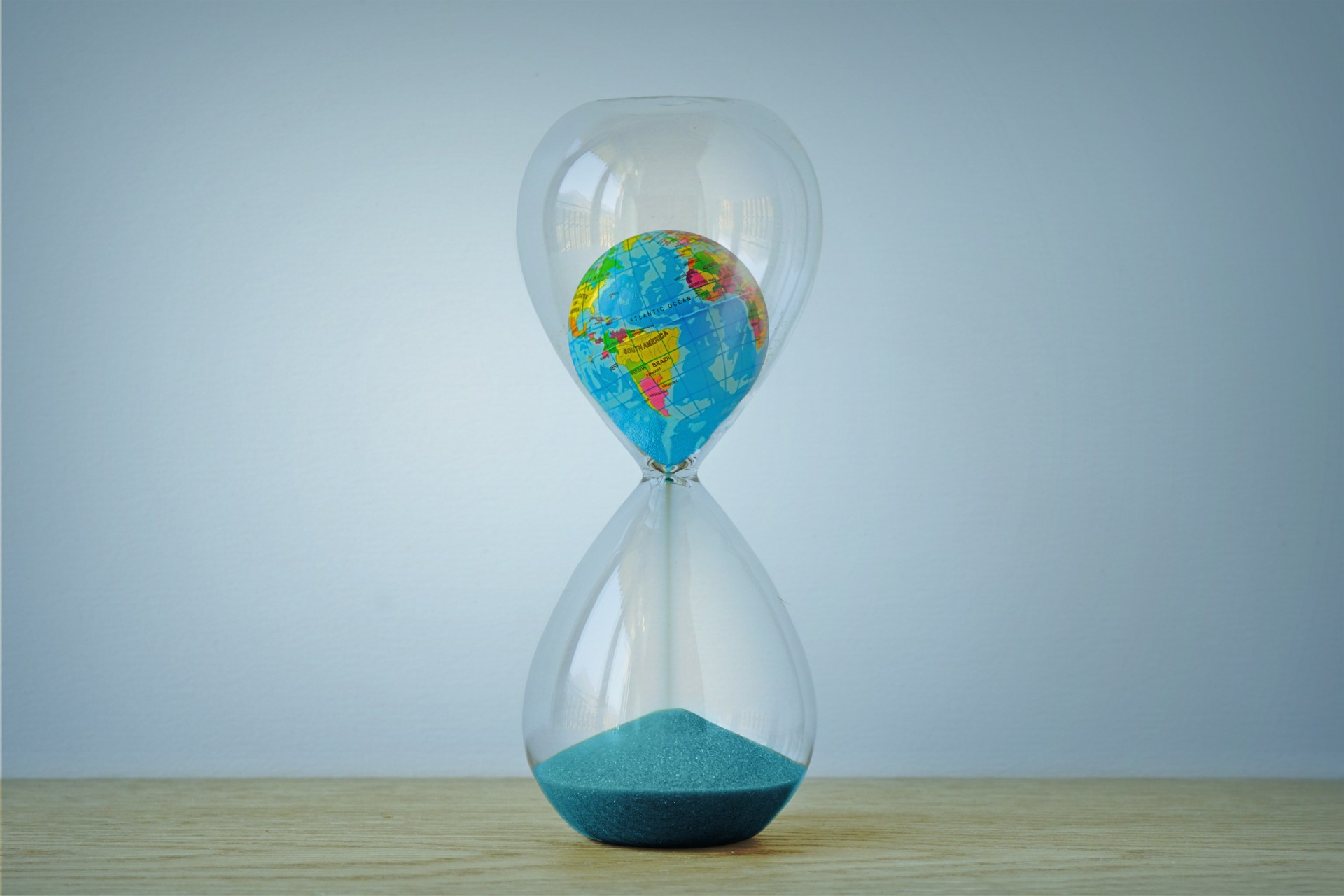 Earth in an hourglass.
