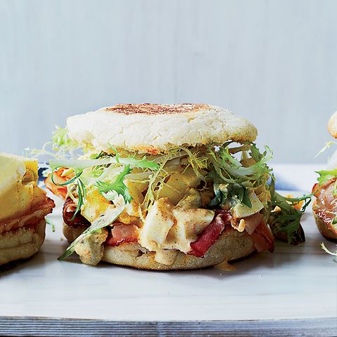 Ham and Deviled Egg Breakfast Sandwiches