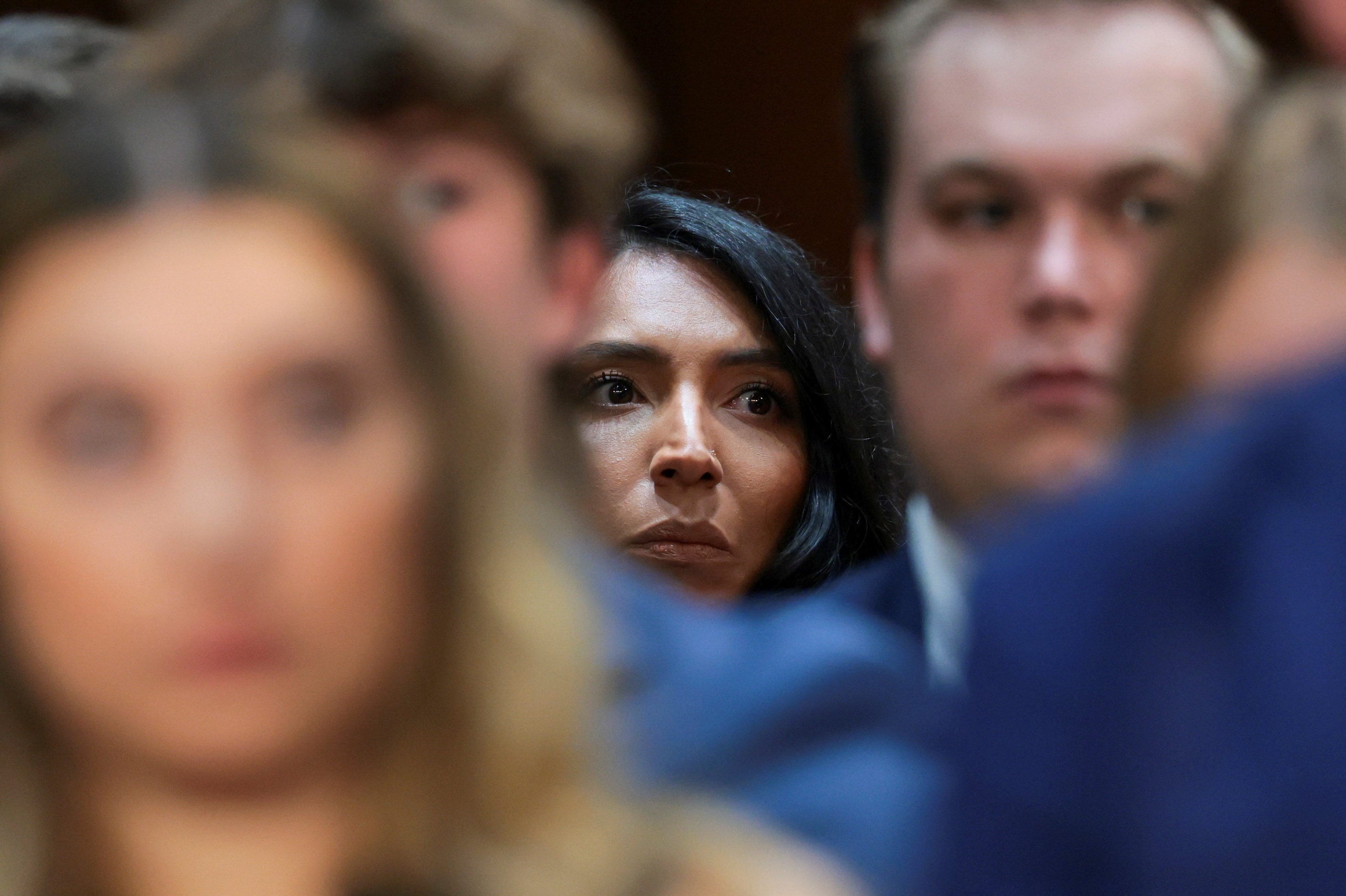 Amanda Roberts, sister-in-law of Virginia Giuffre, sits in the gallery during the acting U.S. Attorney General Todd Blanche's confirmation hearing before a Senate Judiciary Committee on his nomination to be attorney general, on Capitol Hill in Washington, D.C., July 15, 2026.