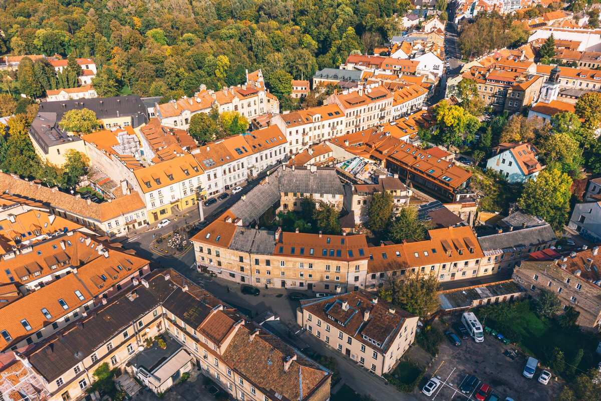 Aerial View Of Uzupis, Lithuania