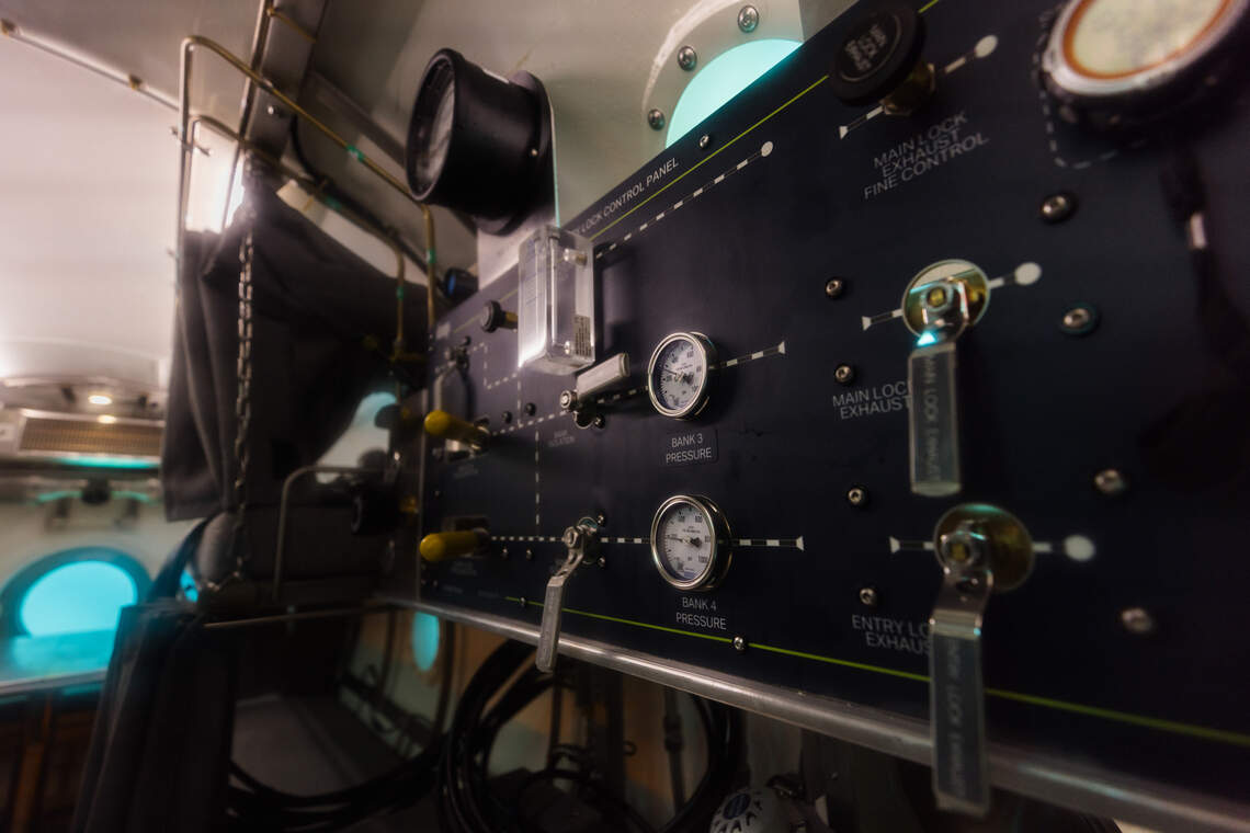 Control panel inside the living chamber.