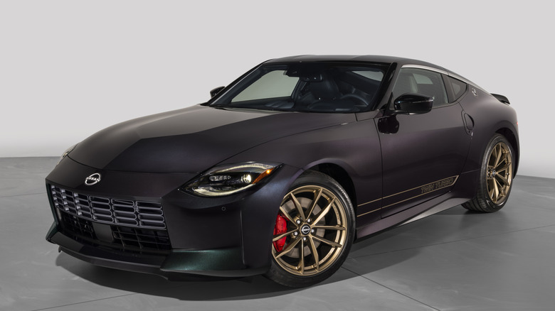 Front 3/4 view of Nissan Z in studio setting