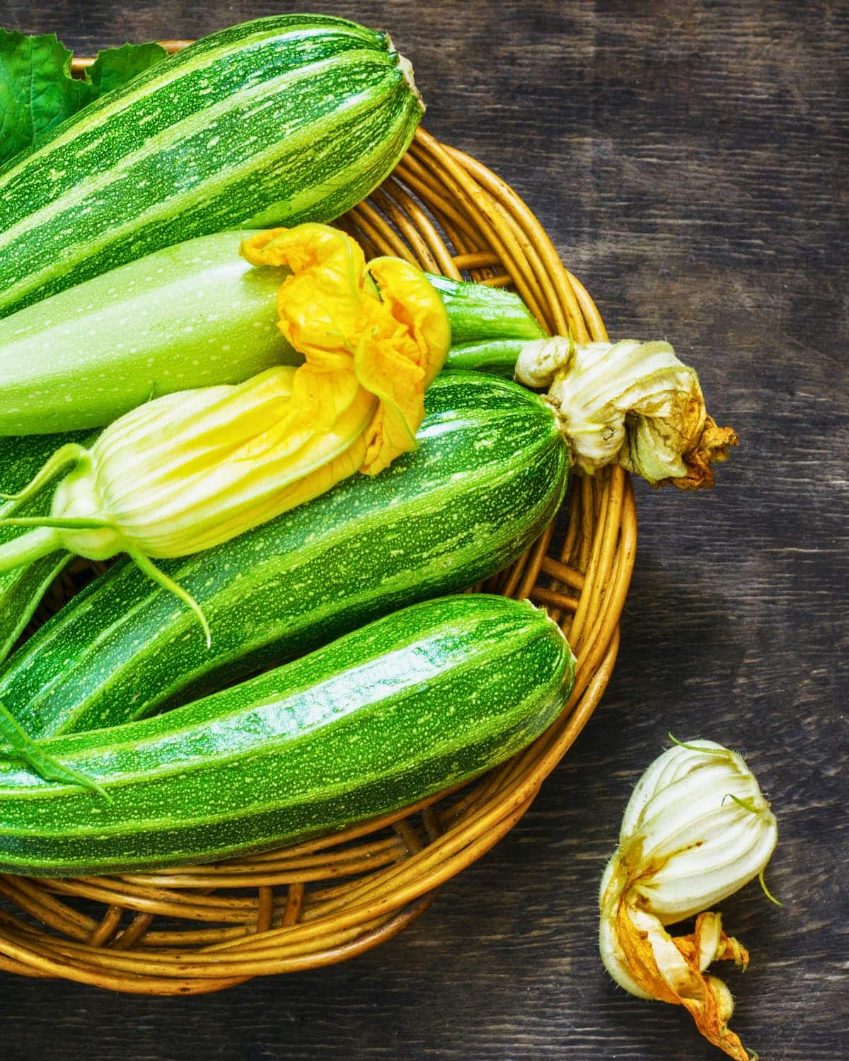 basket of zucchini