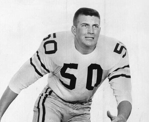 Bill Curry poses for a photo in his No. 50 jersey during his playing career at Georgia Tech. (Photo from Georgia Tech Athletics)