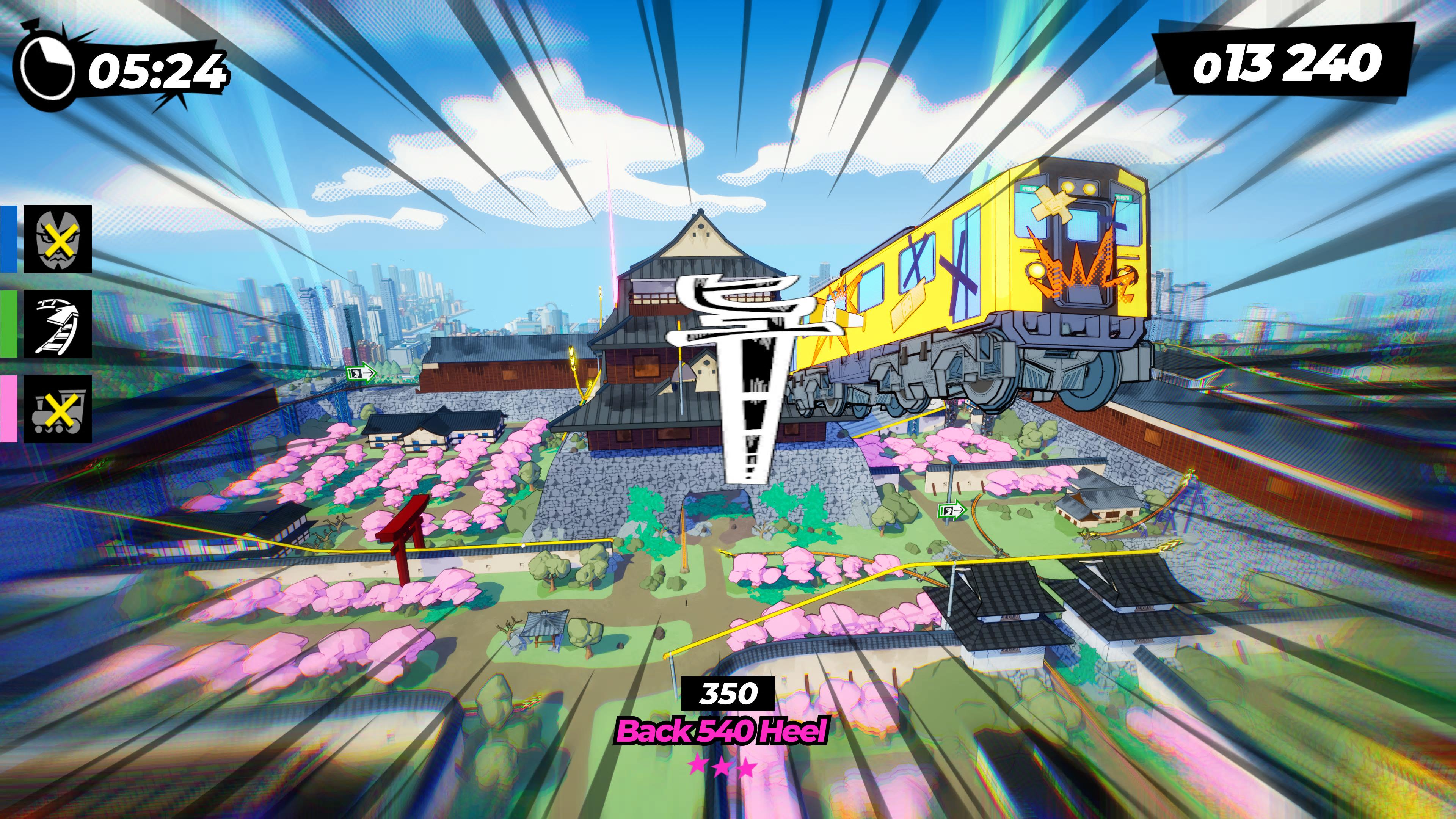 A colourful anime game about train racing