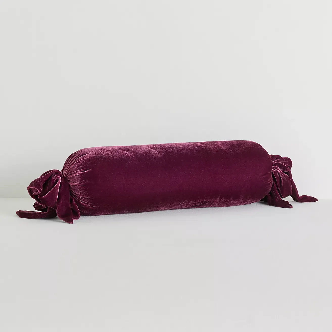 Velvet Tie Bolster Pillow