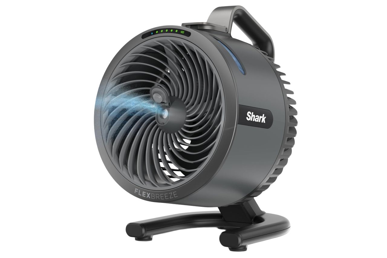 All-New Shark FlexBreeze HydroGo Pro Fan, Indoor & Outdoor Powerful Cooling Fan with Dry-Touch Mist, Portable Cordless & Corded, Long Battery Runtime, 5 Speeds, Graphite, FA056 (2026 Release) ​