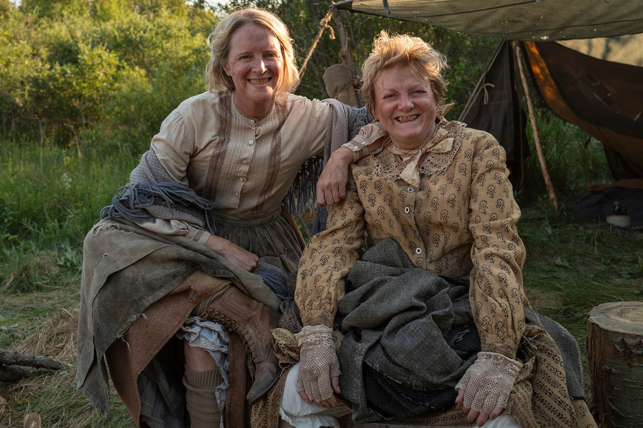 Little House on the Prairie. (L to R) Andrea Greening as Woman, Alison Arngrim as Ida in episode 102 of Little House on the Prairie