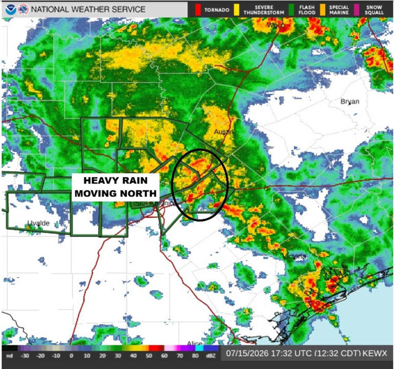 Heavy rain moves through Austin as flooding prompts rescues in Boerne