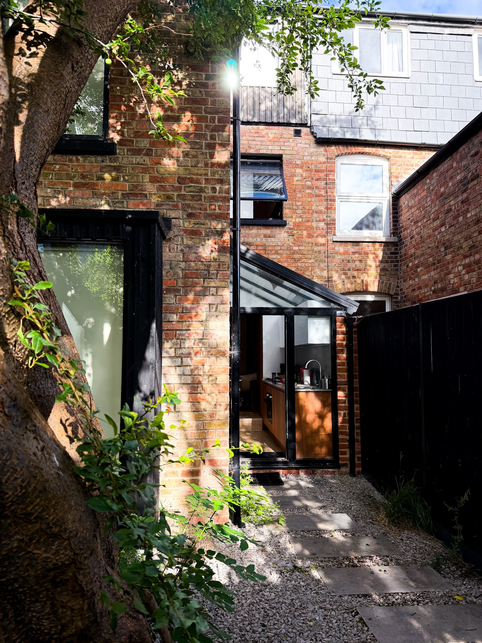 The exit through the courtyard