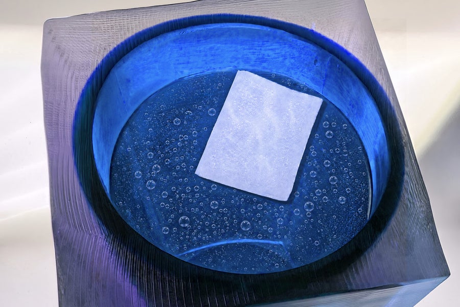 Researchers at MIT created a new kind of hydrogel, a soft, water-rich material that behaves much like conventional hydrogels but also allows air to move through it. (CREDIT: Felice Frankel)