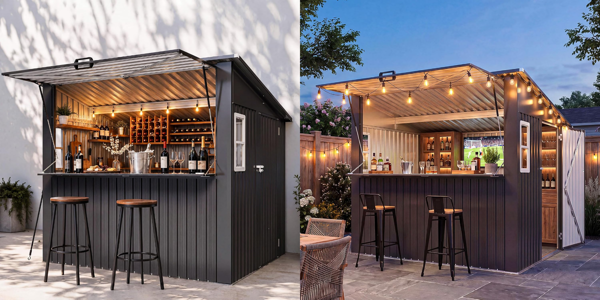 Amazon’s Charming Shed Turns Into a Backyard Bar