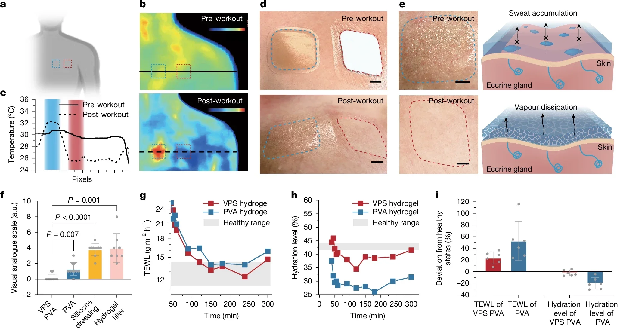 Physiological responses after wearing VPS hydrogel (4 wt% aerogel content). (CREDIT: Nature)