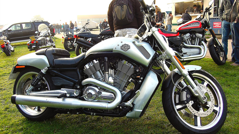 What engine powered the Harley-Davidson V-Rod Muscle, and how much does the bike go for today?