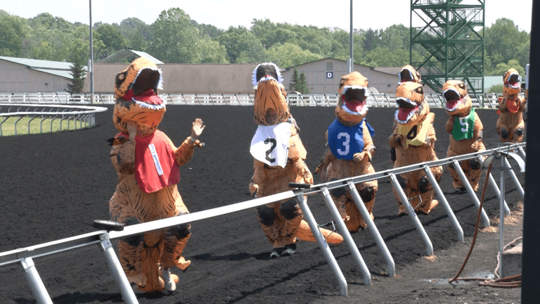 Presque Isle Downs holds T rex race, celebrates America 250