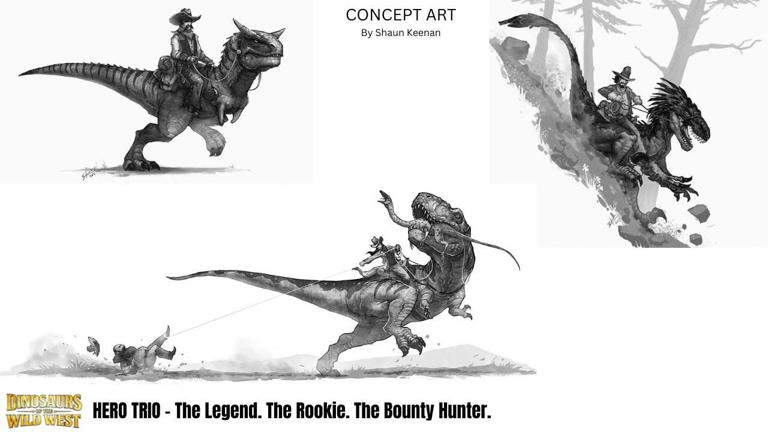 Dinosaur western mash up reveals dino riding cowboys for new genre ...