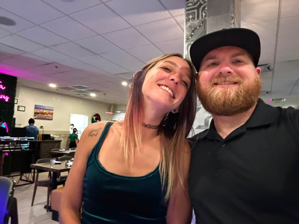 Brittany Clark’s boyfriend Chance Allison initially thought she was joking as she was being attacked by the alligator. Facebook/Chance Allison