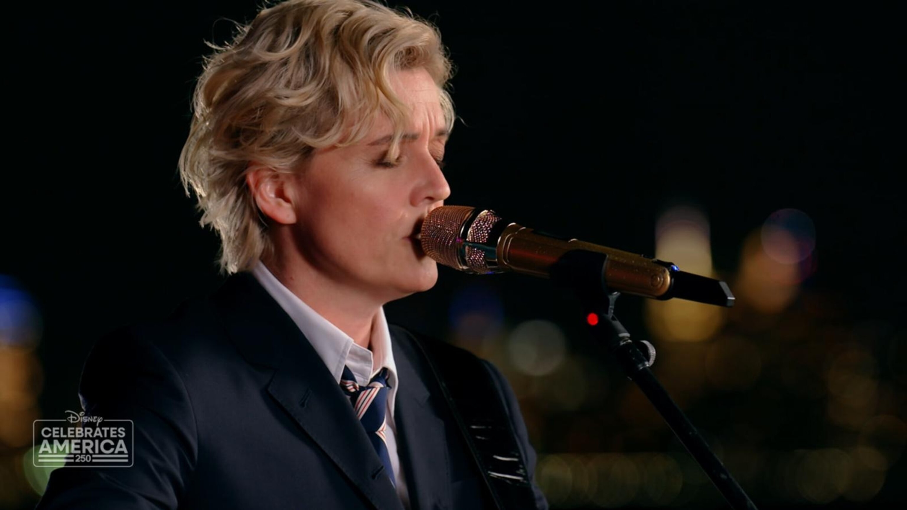 Brandi Carlile performs 'America the Beautiful' at the Statue of Liberty