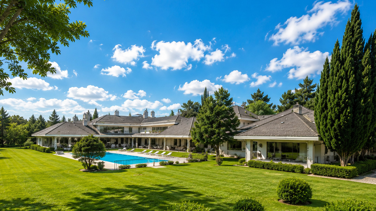 Luxury estate with pool and expansive gardens