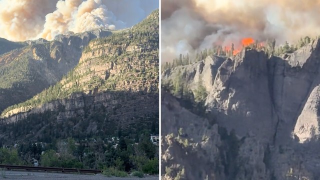 Towering flames race across ridges in Colorado as Gold Mountain Fire surges