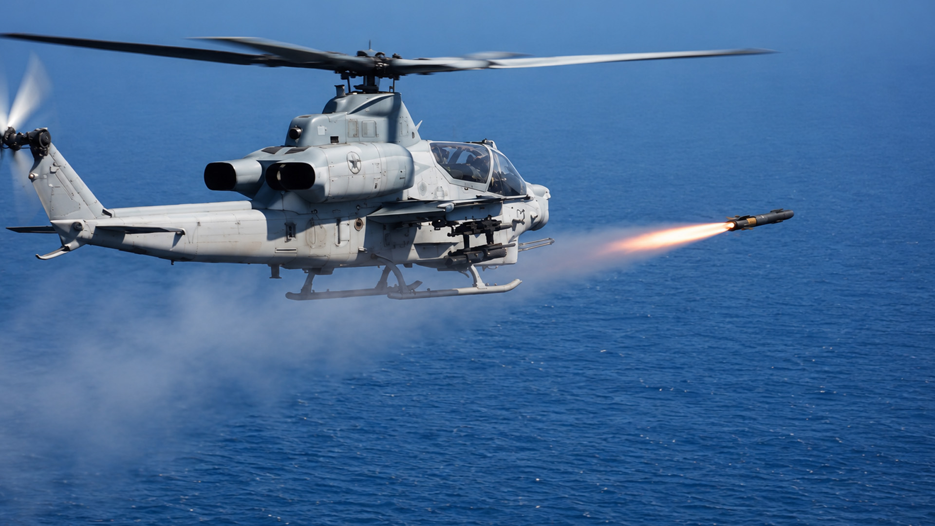US Marines fire attack helicopters in live training