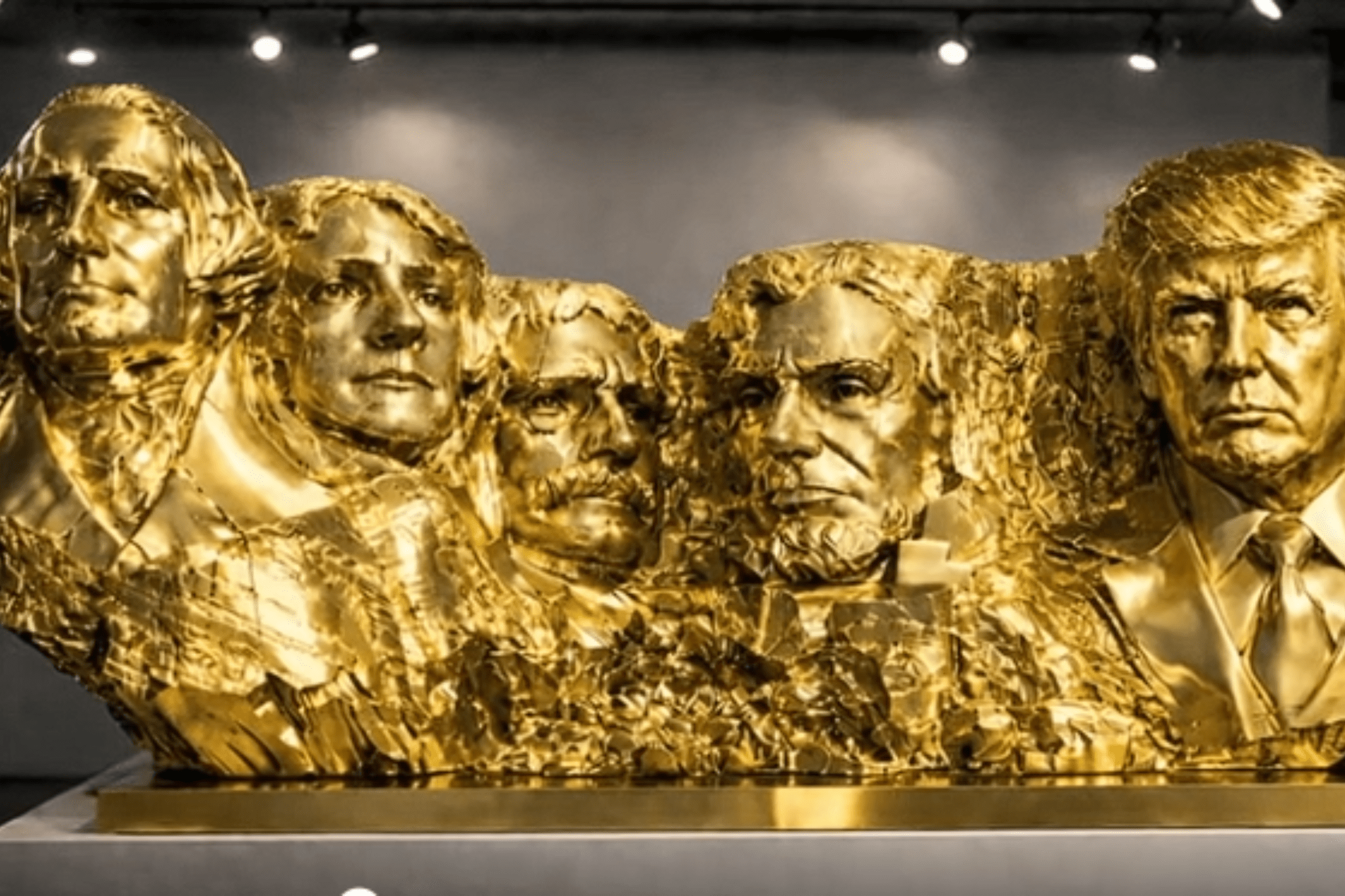 Donald Trump posts gold replica of himself on Mount Rushmore