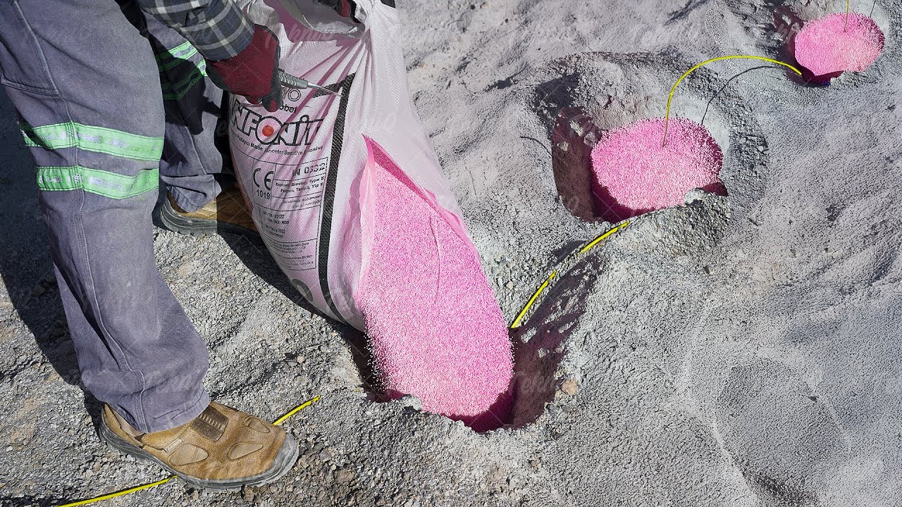 Genius Way They Blast Massive Rock Mining Site