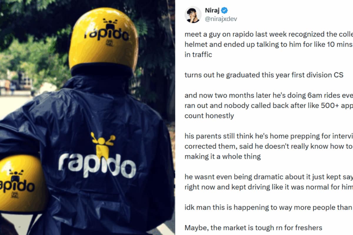 'Market is tough right now': Graduate turns Rapido rider after 500 job ...