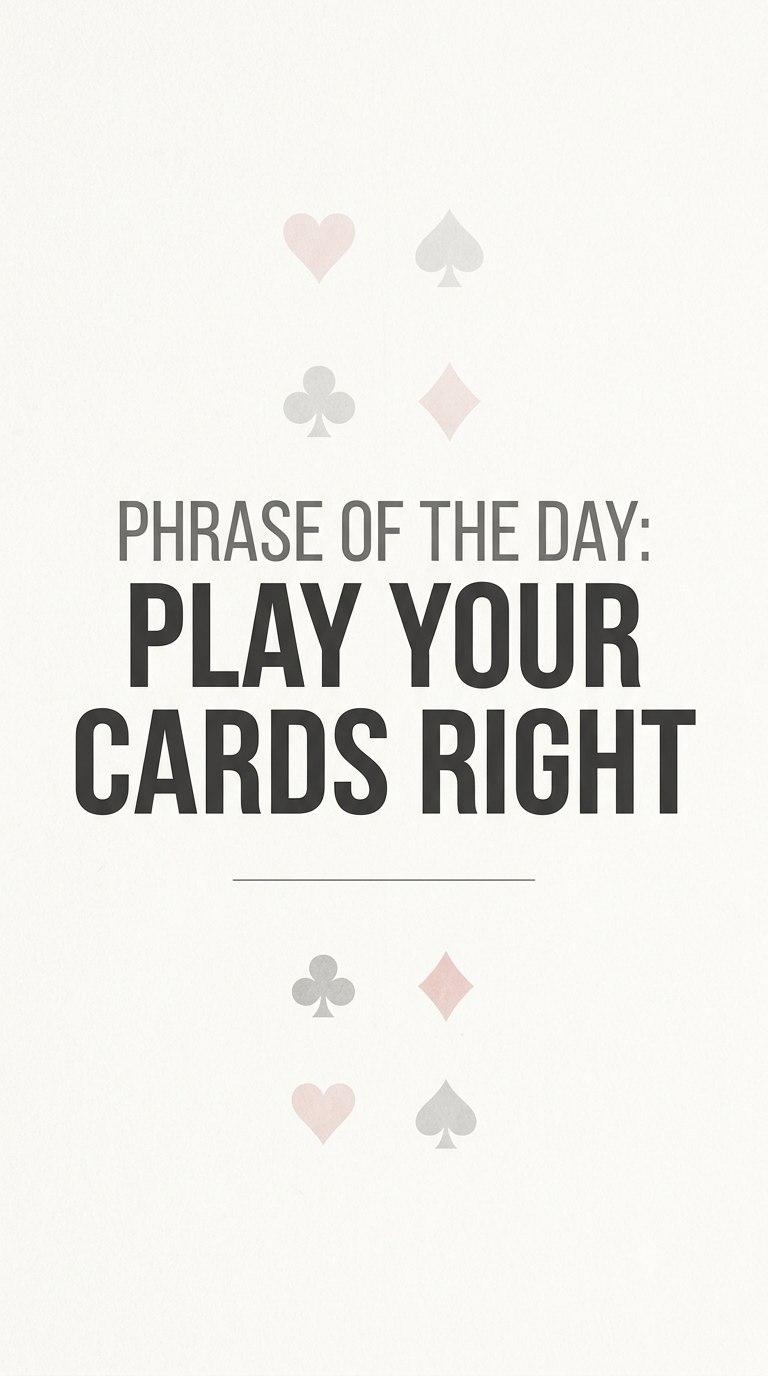 Phrase of the day: Play your cards right