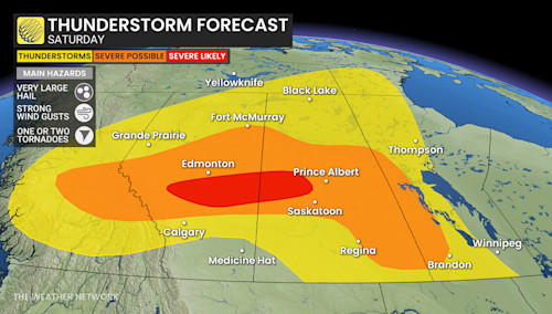 Tornado risk on the Prairies with renewed severe storm setup