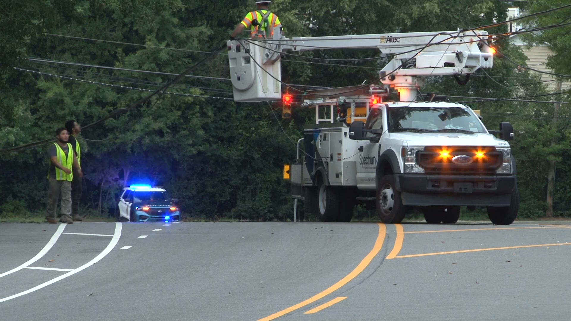 Downed utility lines shuts down road in Raleigh; hundreds lose power