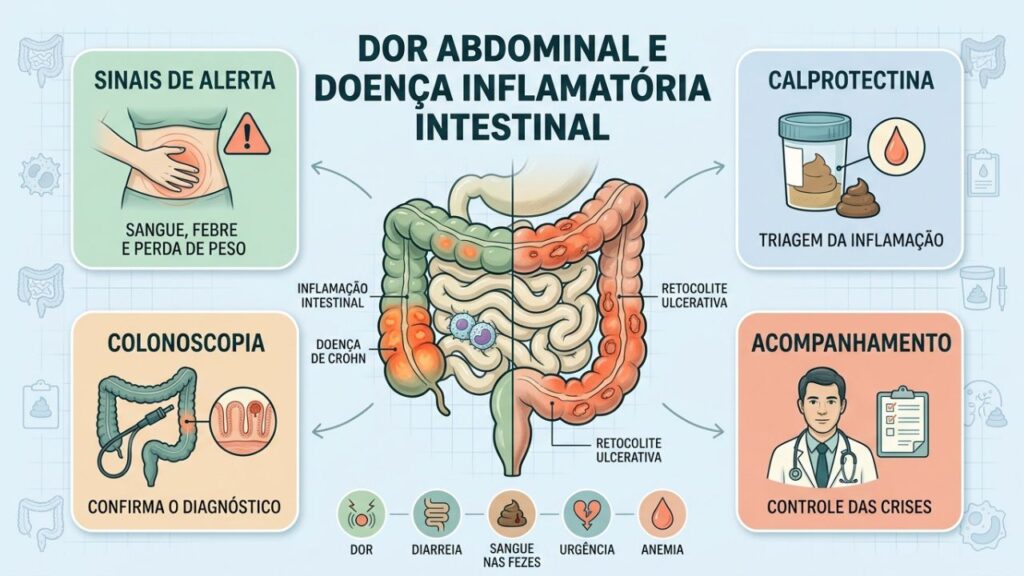 Dor abdominal recorrente e alteração no hábito intestinal podem indicar ...