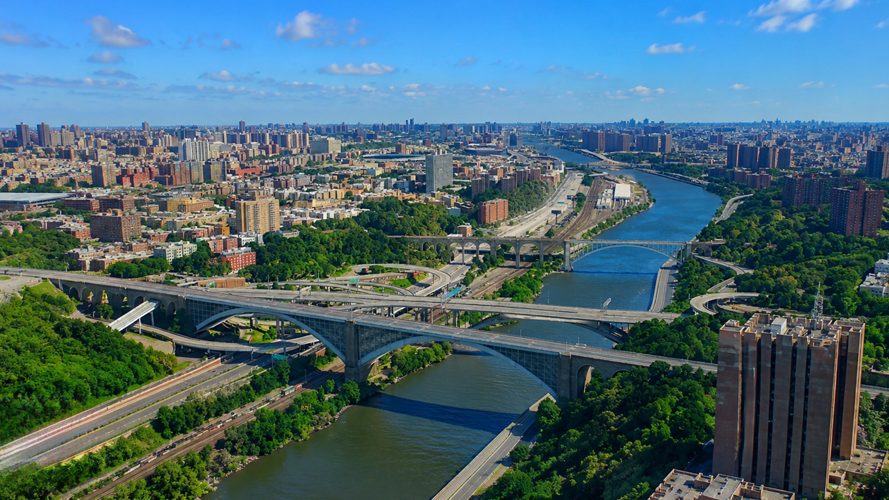 New York’s historic High Bridge from above