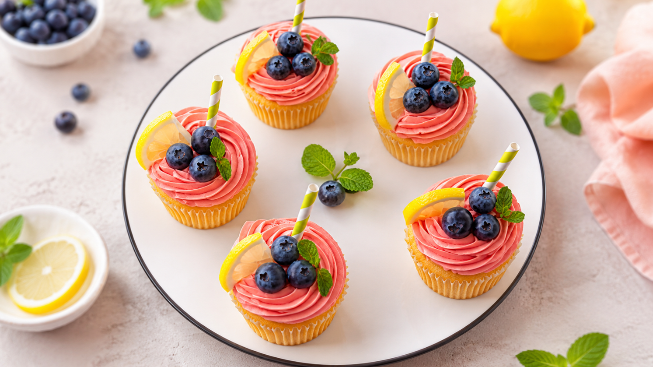 blueberry-lemon-cupcakes-with-pink-buttercream