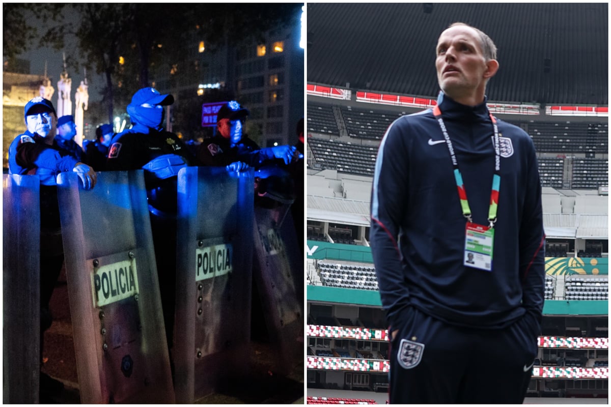 Riot police guard England's Mexico City hotel amid huge security plan