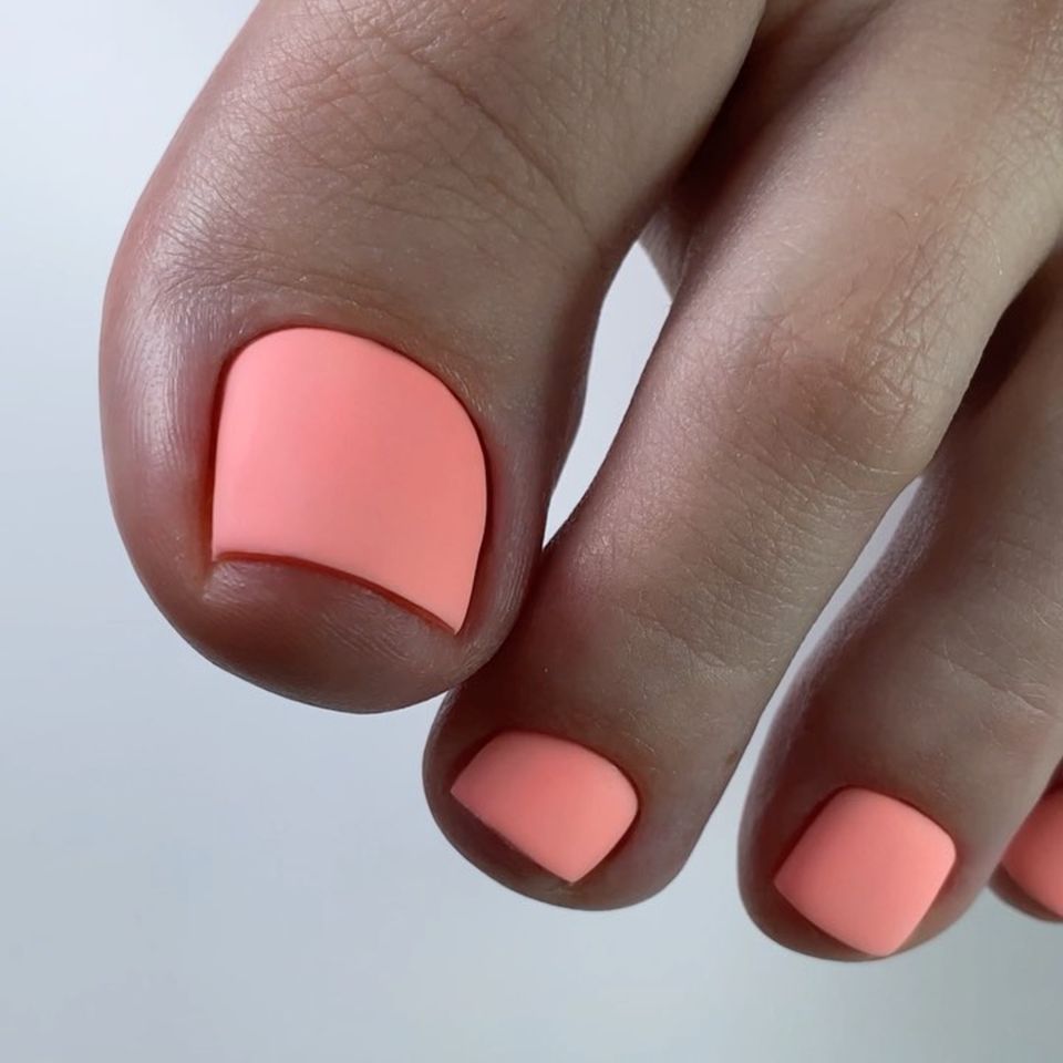 Matte Peach Pedi - InStyle Spring Pedicure Ideas