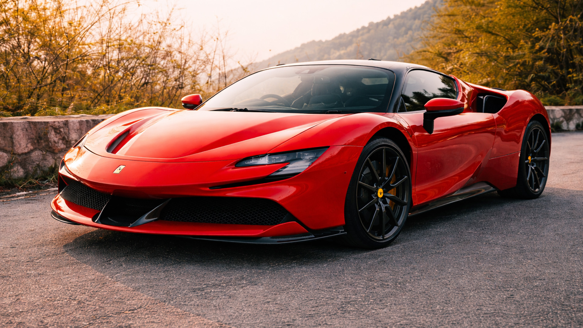 Ferrari with a straight pipe pushed to the limit