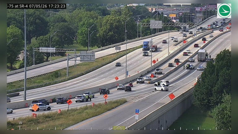 Update: All lanes back open after crash in I-75 construction zone