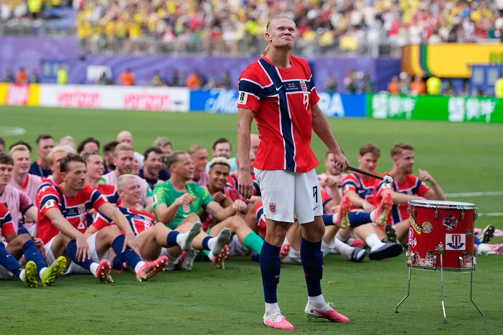 Watch: Haaland’s 'Viking Row' celebration steals the show after Norway ...